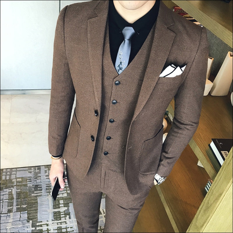 Costume Homme 3 pièces Coupe Classique veste une fonte  Deux Bouton coupe sport - MS