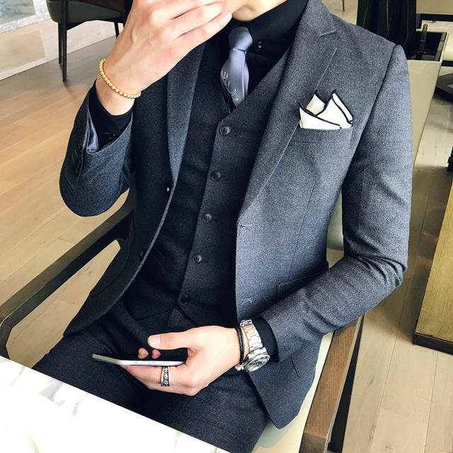 Costume Homme 3 pièces Coupe Classique veste une fonte  Deux Bouton coupe sport - MS