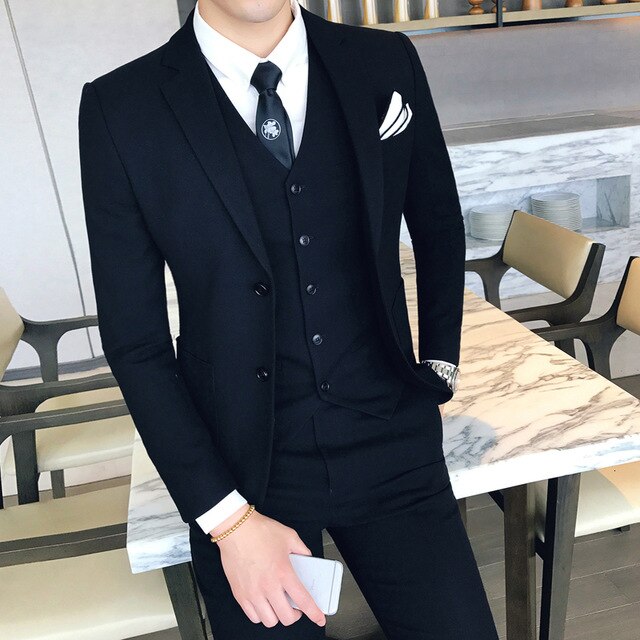 Costume Homme 3 pièces Coupe Classique veste une fonte  Deux Bouton coupe sport - MS